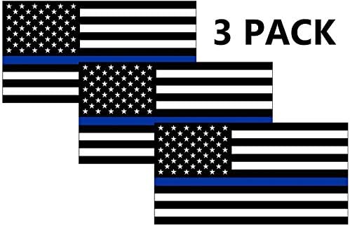 Rogue River River Tactical esfarrapado acenando com um copo de bandeira de linha azul fina com três adesivos de bandeira de linha azul USA Conjunto de presentes para policiais