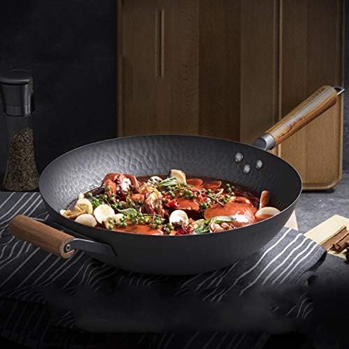 Gydcg ferro pote de 34 cm de saúde não revestida wok não-pan de fogão a gás de pan de fogão universal