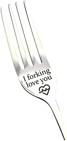 Valentine Gift Tableware Gravado Fork de Melhor Presente para o marido Madam Family and Friends Tableware Printing Stainless Steel Fork