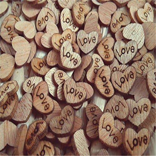 200pcs de madeira rústica Love Heart Mesa de casamento Decoração de dispersão CRANTA MANUAL DIY FILDA PACTO MANUAL