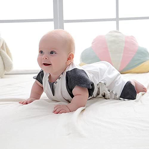 ZigJoy Baby Transition Swaddle Sack, Braços Up Design Swaddle Sleep Bag com zíper de duas vias algodão por 6-9 meses bebê （Branco e Preto)