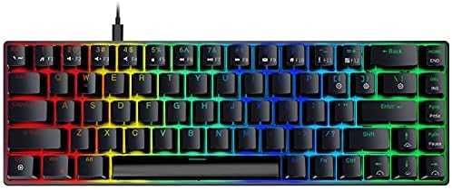 Npet K61 60% Teclado de jogos mecânicos, teclado de jogo ultra compacto de retroilumação RGB, Mini teclado de computador com