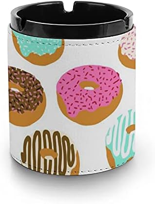 Sweet Donut Cigarette Ashtray PU Leather Ash Bandejando Suporte para Decoração de Desktop de Escritório em casa