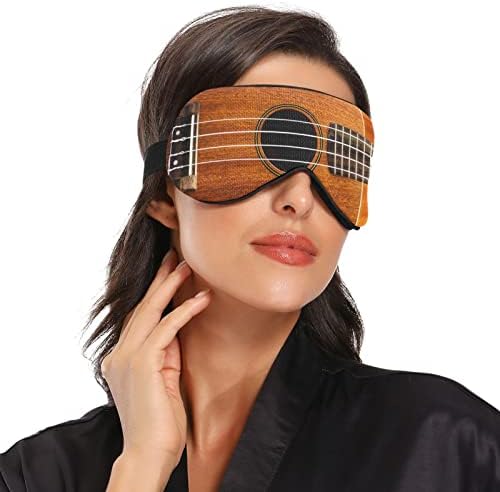 Máscara de olho do sono unissex ukulele-textura-madeira-máscara de dormir confortável