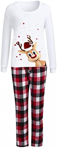 Conjunto de Natal Aquecido de Cradeiro Plaid Plaid Printo Pijama Pijamas Família Conjuntos Combinantes de Mat algodão Algodão