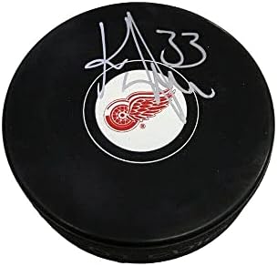 Kris Draper assinou Detroit Red Wings Puck - Pucks autografados da NHL