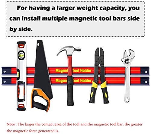 GOPLUS 3 PCS 18 Porta de ferramenta magnética, rack de tira de barra de ferramentas de ímã pesada, economia de espaço e forte rack de armazenamento de organizadores de metal para faca, chave inglesa, utensílios, workshop de garagem para casa