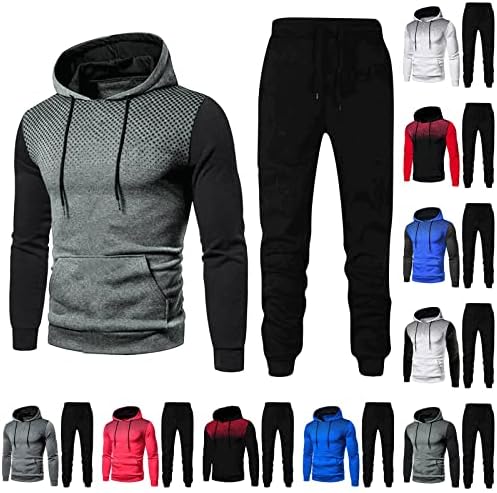 Homens de outono e inverno Conjunto de lazer Soldura de calça de suéter de zíper esportivo de ternos de chuva para homens 4x de serviço pesado 4x