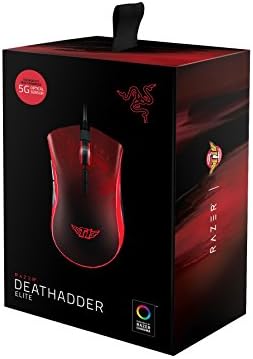Razer Deathadder Elite Gaming Mouse Skt T1 Edição: 16.000 DPI Sensor óptico - Iluminação Chroma RGB - 7 Buttons programáveis