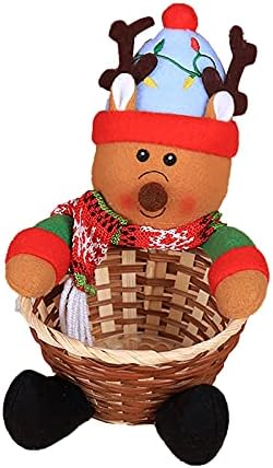 Homeriy Christmas Candy Basket Basket Basking Bamboo Tecla de armazenamento cesto para decoração de decoração de natal decoração