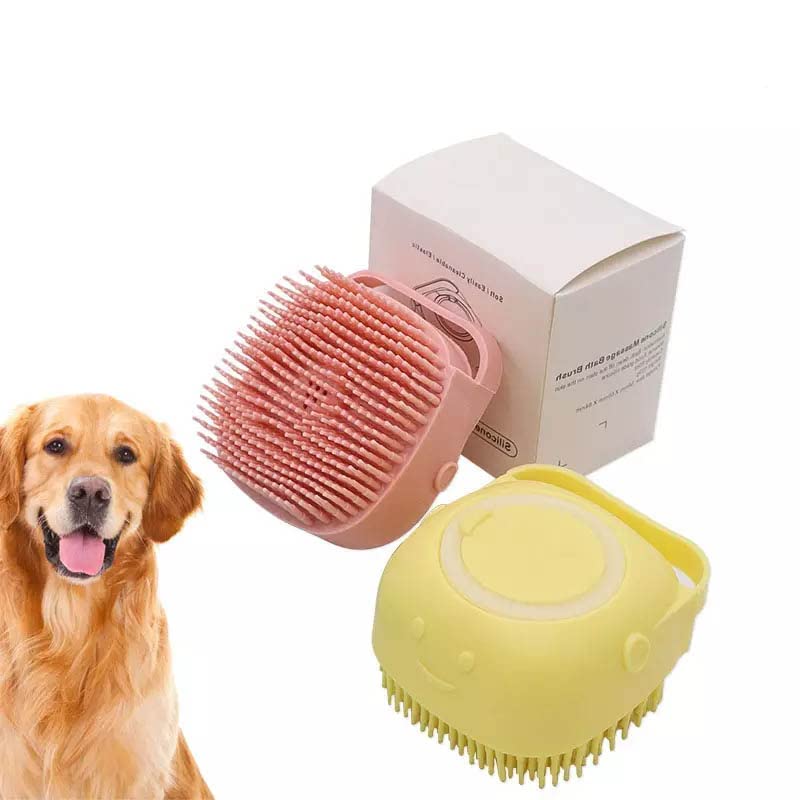 Bath Bath Bath Brush Silicone Rubber Dog Brush Brush Silicone Puppy Cat Limpando para cães e gatos de cabelos longos