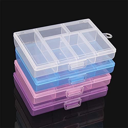 6 Compartimento Caixa de plástico transparente, joias de caixa de armazenamento cosméticos contêiner de caixa