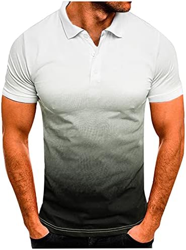 XXBR Mens Camisas Polo Gradiente Tops de Golfe de Verão Manga Curta