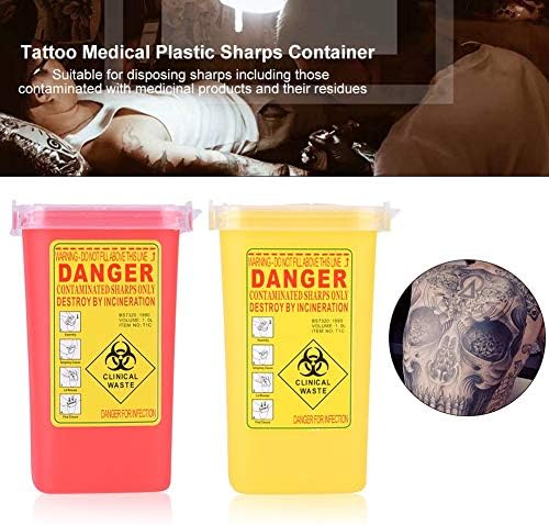 Contêiner de pontas, Tattoo Platical Sharp Biohazard Descart 1l Tamanho da caixa de resíduos, resistente à punção