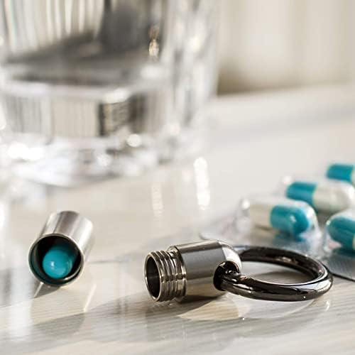 Micro Keychain Pill Holder.Tisur Titanium Case de comprimidos à prova d'água FOB para aspirina de emergência e nitroglicerina