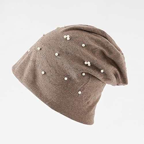 Chapéus de gorro para mulheres inverno macio e quente chapéu de lã de lã de chapéu térmico moda shrenstones ladrinhas chunky skull tap