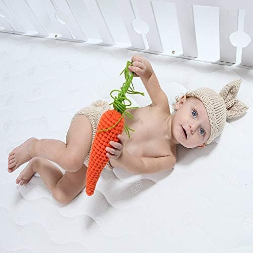 Odoldi Recém -nascido Fotografia Props Baby Páscoa Bunny Roupa de Crochet Knit Rabbit Bunny Phoot Shoot Costume