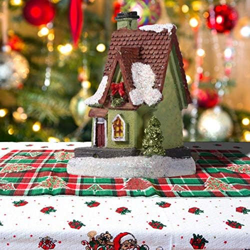 Toyandona Christmas Village Houses com LED Light Resin Village Houses Lit Building Table Decoration for Christmas Holiday Party Dollouse Decoration