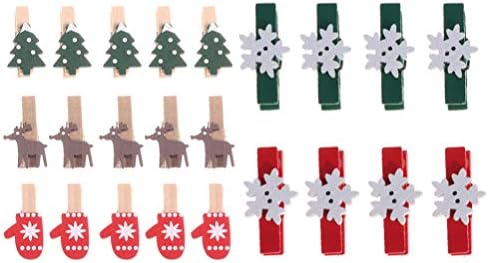 Hemoton Christmas Decor 100pcs clipes de madeira de natal clipes de árvore de natal
