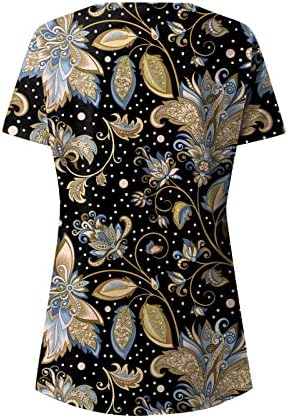 Gianthong feminino 2023 camisetas casuais de verão V de pescoço de manga curta de túnica de túnica decoração de impressão