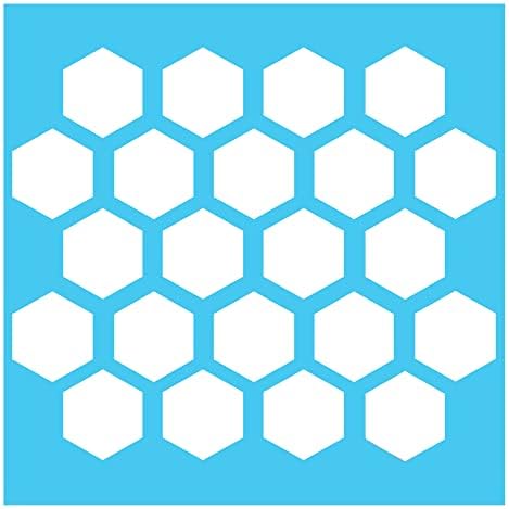 Modelo de hexagon de estêncil de favo de mel melhor os estênceis geométricos de criação reutilizável de vinil para pintura em madeira, lona, ​​parede, scrapbooking -Massive Brilliant Blue