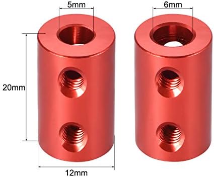 UXCELL de 2 mm a 6mm Bore Acoplamento rígido parafuso de fixação Ligia de alumínio L20XD12, conector do acoplador de eixo