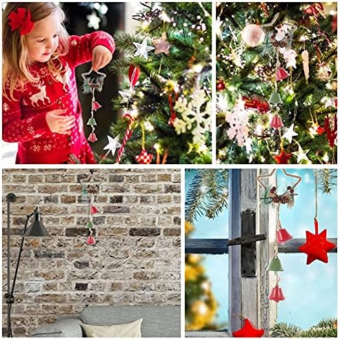PretyZoom Christmas Door Star estrela Red Berry Pinecones Jingle Bell Porta pendurada Ornamentos
