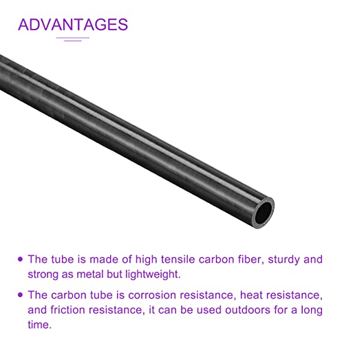 DMIOTECH 4 pacote de 4 mmx4mmx350mm Tubos redondos de fibra de carbono, tubo de carbono brilhante embrulhado em 3k