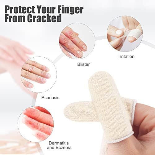 60 peças Cots de algodão Mangas reutilizáveis ​​de dedão dos dedos do dedo do dedo usa Protetor de protetor de polegar