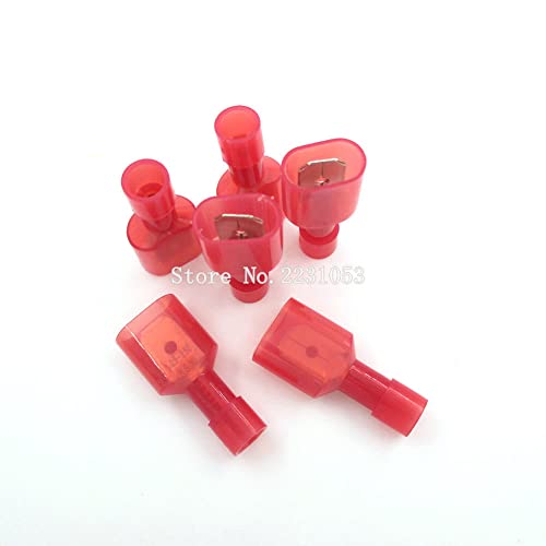 10 armadilhas Tipo T Red Tipo Quick Splice Crimp Terminal Fire Connector Conjunto de fio de linha de 0,5-1,5 mm