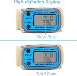 Medidor de fluxo de combustível, mini medidor de fluxo de vazão de turbina digital diesel medidor de fluxo de combustível 15-120L/min