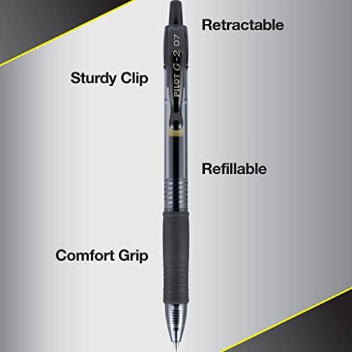 Pilot caneta 14557 G2 Coleção final premium recarregável e retrátil canetas de gel de esfera, ponto fino, tintas de