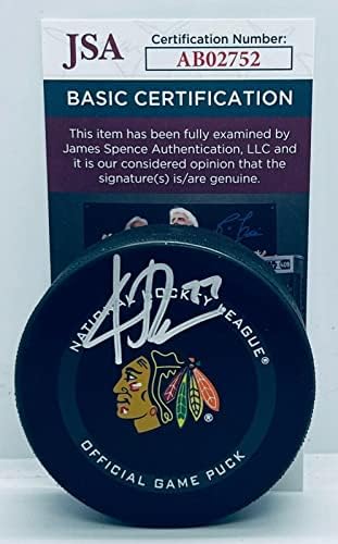 Kirby Dach assinou o jogo oficial do Chicago Blackhawks Puck autografado Hawks JSA - Pucks autografados da NHL