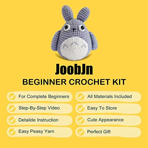 Joobjn Crochet Kit para iniciantes ， kit de crochê e fios fáceis ， o kit de animais de crochê de hamster com instruções