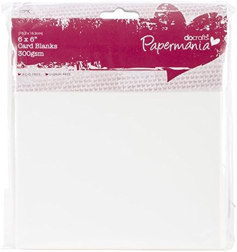 Docrafts Papermania Square Cards and Envelopes, branco