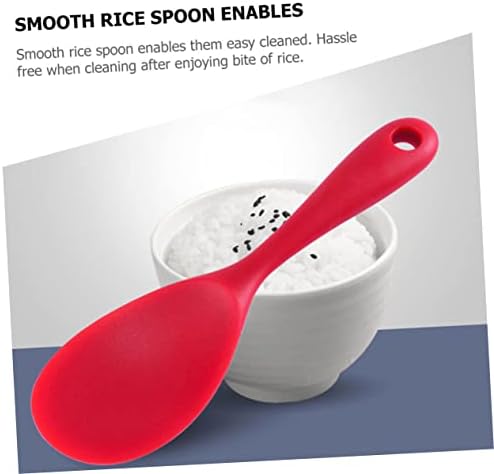 Kichouse 2pcs Silicone Rice colher colher japonês colheres chinesas colheres de silicone ramen colher de arroz cozinheira