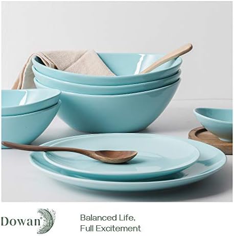 Dowan 9 de porcelana Bowls, grandes pratos de porção, 36 onças para saladas, acompanhamentos, massas, forma oval, microondas