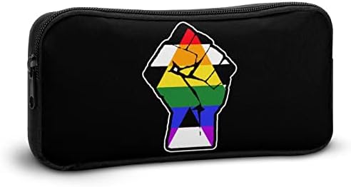 Punho elevado Ally Ally Pride Flag Lápis Caso YHO Grande caixa de maquiagem da bolsa de maquiagem de bolsas de papelaria Organizador