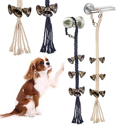 Docuwee Dog sino para treinamento do penico da porta, campainha ajustável de cachorro, sinos de porta de cachorro premium