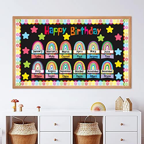62 peças Boho Boletim de feliz aniversário Set Set Room de Classário Cutas de decoração de parede de aniversário para calendários
