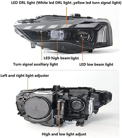 Os faróis de C & B 2pcs se encaixam nos faróis Audi A5 do Audi A5 TUBO LED com faróis de projetor duplo Fit para faróis de fábrica: