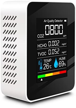 Monitor de qualidade do ar A2B 5 em 1 1 Recarregável de dióxido de carbono Medidor elétrico Digital CO2 Detector portátil TVOC HCHO HOMEMPERATIVE Analisador de poluição do ar para carro de escritório em casa A2B