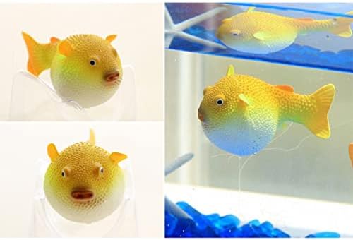 POPETPOP Luminous Puffer Fish Tank Aquarium Decoração, simulação fluorescente Buffer Fish Fish Tank, Decoração de