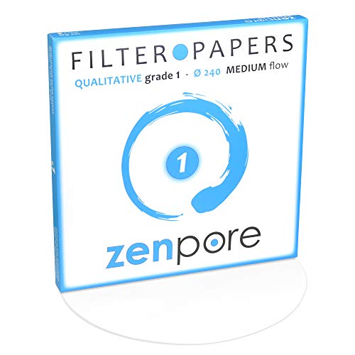Papel de filtro de laboratório de 24 cm, grau qualitativo padrão 1 - Fluxo médio de Zenpore 240 mm