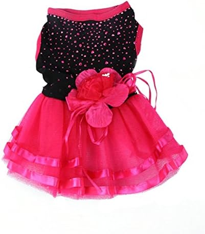 Topsung Pet Blingbling Tutu Dress Red & Black Lace Dog Salia Pequenas Gatos/Cães Roupas, Tamanho da Ásia L