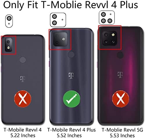 TCL Revvl 4 Plus Caso, T-Mobile Revvl 4 Plus Case com [Protetor de tela de vidro temperado 3x], Kickstand de anel