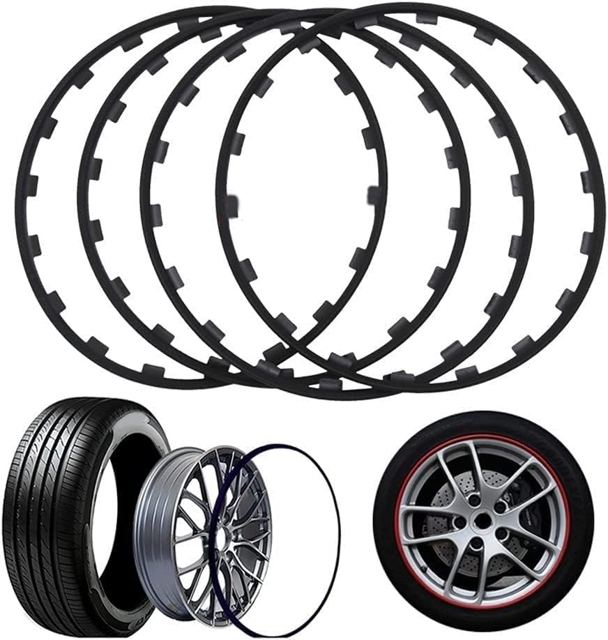 16-20 '' Universal Tire Rim Guard, Rodas Protetores de aro, anel protetor da borda da roda, Kit de acabamentos de reabastecimento de carros anti-arranhões para todas as rodas 22.11.26