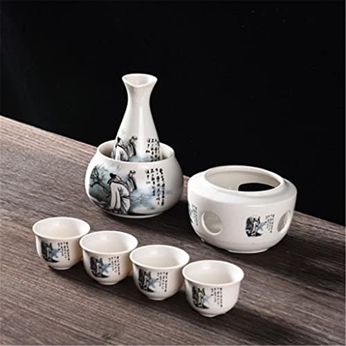 Yfqhdd cerâmica panela de vinhos xícara japonesa flor preta flor de ouro 300 ml saquê de água de água decoração de barras domésticas suprimentos de cozinha drinkware