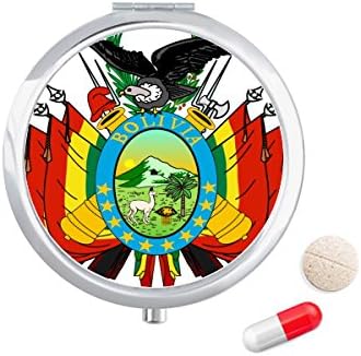 Bolívia nacional emblema de pílula country caixa de bolso de bolso de armazenamento dispensador de contêiner