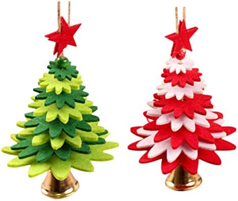 Ornamentos de natividade de brinquedo 2pcs de Natal sino de metal penduramento de tecido feltro tecido de Natal para festival Decoração de festa de inverno de Natal